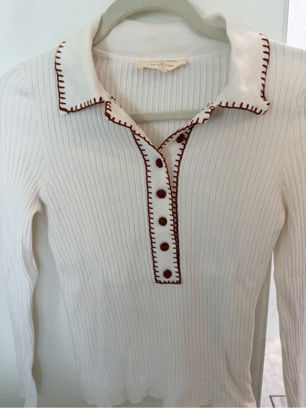 Sezane Armelle Jumper - Ecru/brown - Picture 3 of 4